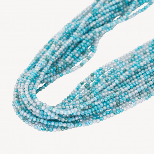 2mm Multicolor Faceted Zircon Beads -16 White and Blue