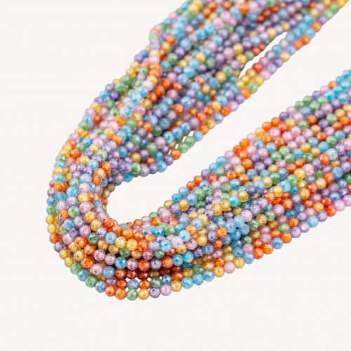 3mm Multicolor Faceted Zirconia Beads -11 Harlequin
