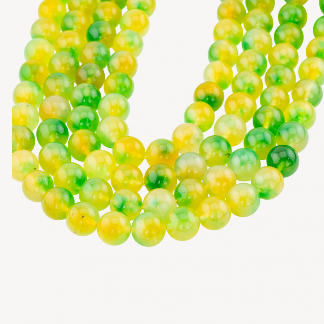Giada Candy Floreale Verde e Giallo Tondo Liscio 12mm-EIS-JADE | Worldofjewel.com