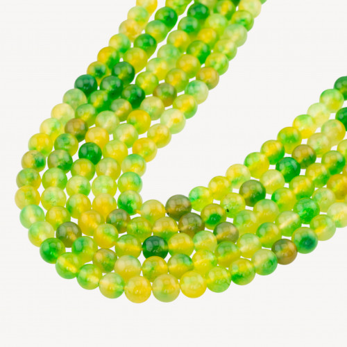 Giada Candy Floreale Verde e Giallo Tondo Liscio 8mm