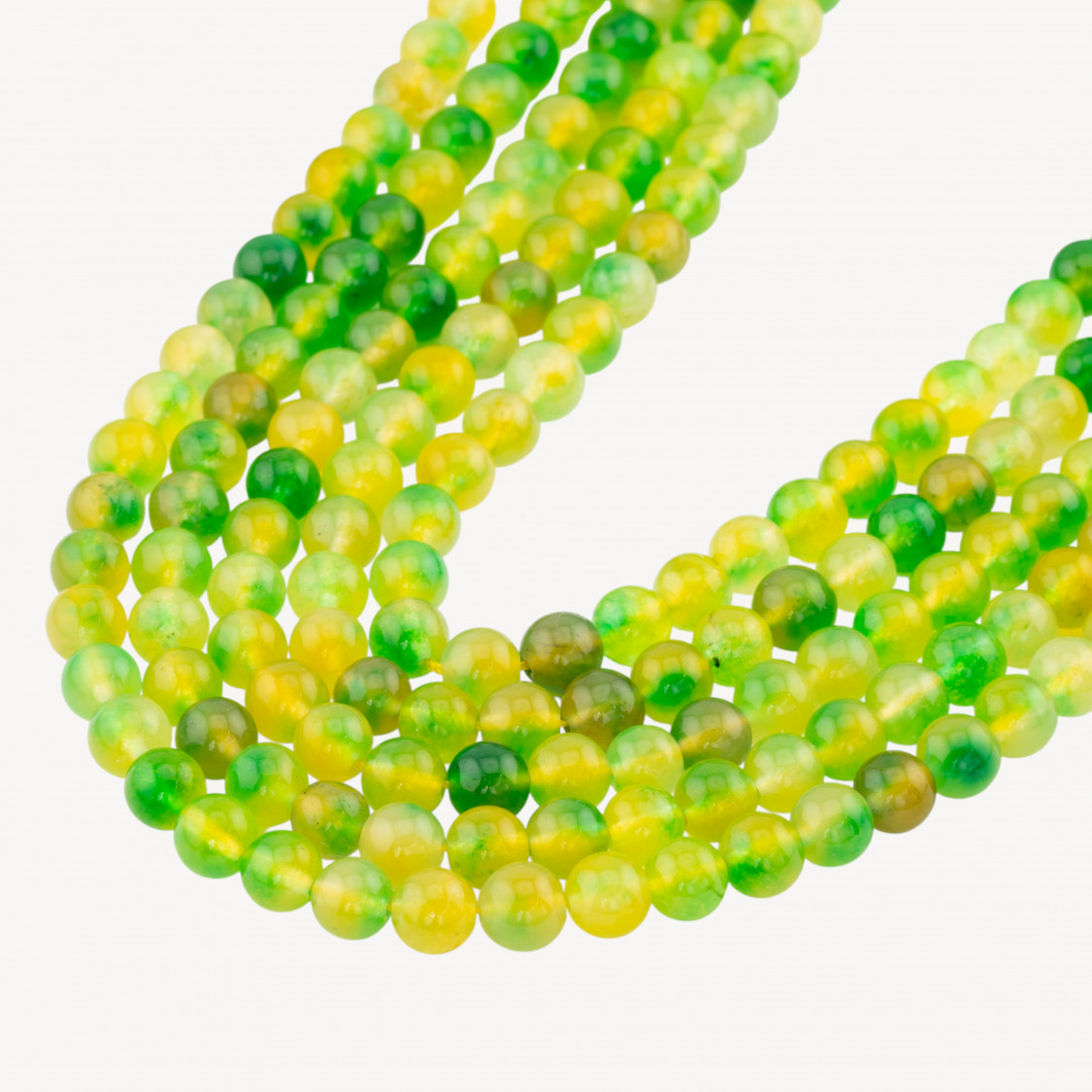 Giada Candy Floreale Verde e Giallo Tondo Liscio 8mm-GIADA GHIACCIO | Worldofjewel.com