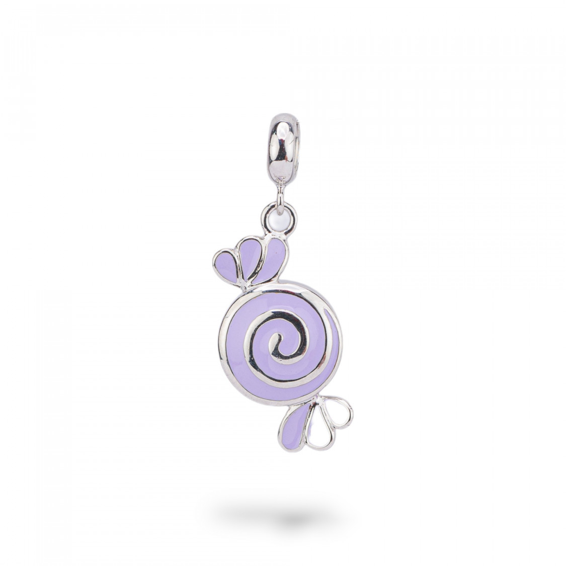 Pendenti Charms Di Argento 925 Smaltati Collezione Flora 1 pz Caramella Viola-ΣΥΛΛΟΓΗ CHARMS FLORA | Worldofjewel.com