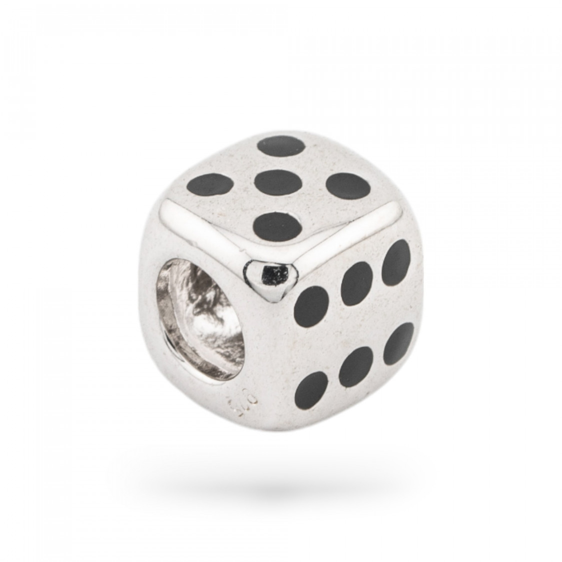 Pendenti Charms Di Argento 925 Smaltati Collezione Flora 1 pz Dice Nero-CHARMS COLLEZIONE FLORA | Worldofjewel.com