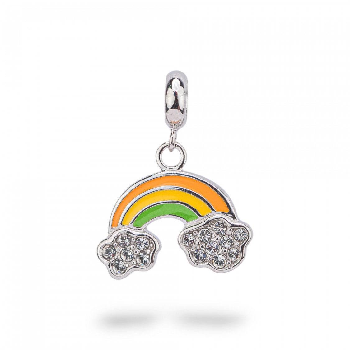 Pendenti Charms Di Argento 925 Smaltati Collezione Flora 2 pz Arcobaleno Arancione-CHARMS FLORA COLLECTION | Worldofjewel.com