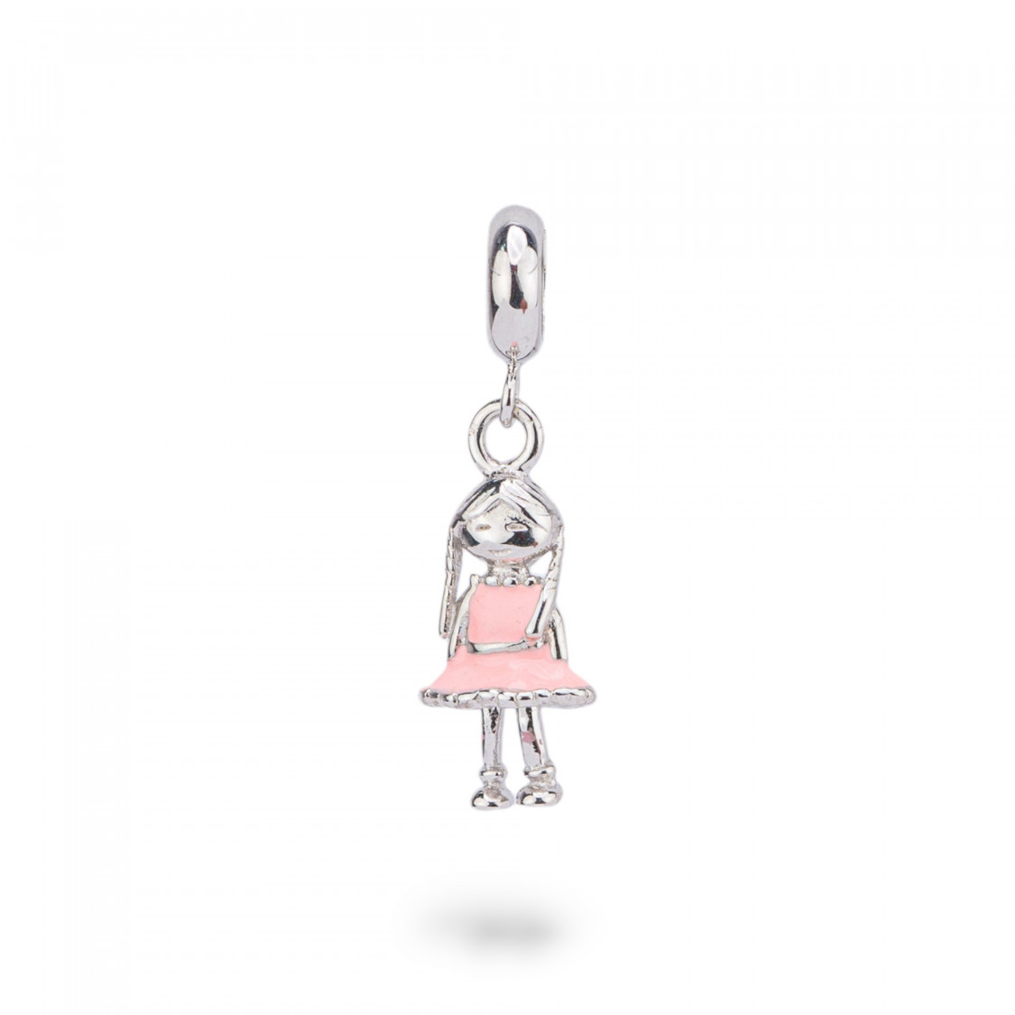 Pendenti Charms Di Argento 925 Smaltati Collezione Flora 3 pz Bambina Rosa-COLECCIÓN FLORA ENCANTOS | Worldofjewel.com