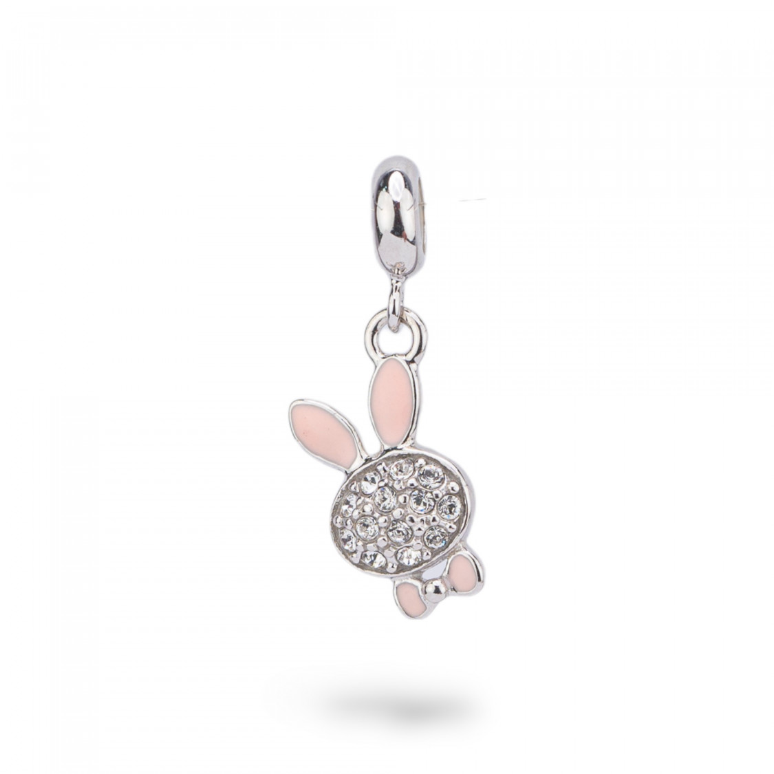 Pendenti Charms Di Argento 925 Smaltati Collezione Flora 3 pz Bunny Zirconato Rosa-CHARMS FLORA COLLECTION | Worldofjewel.com