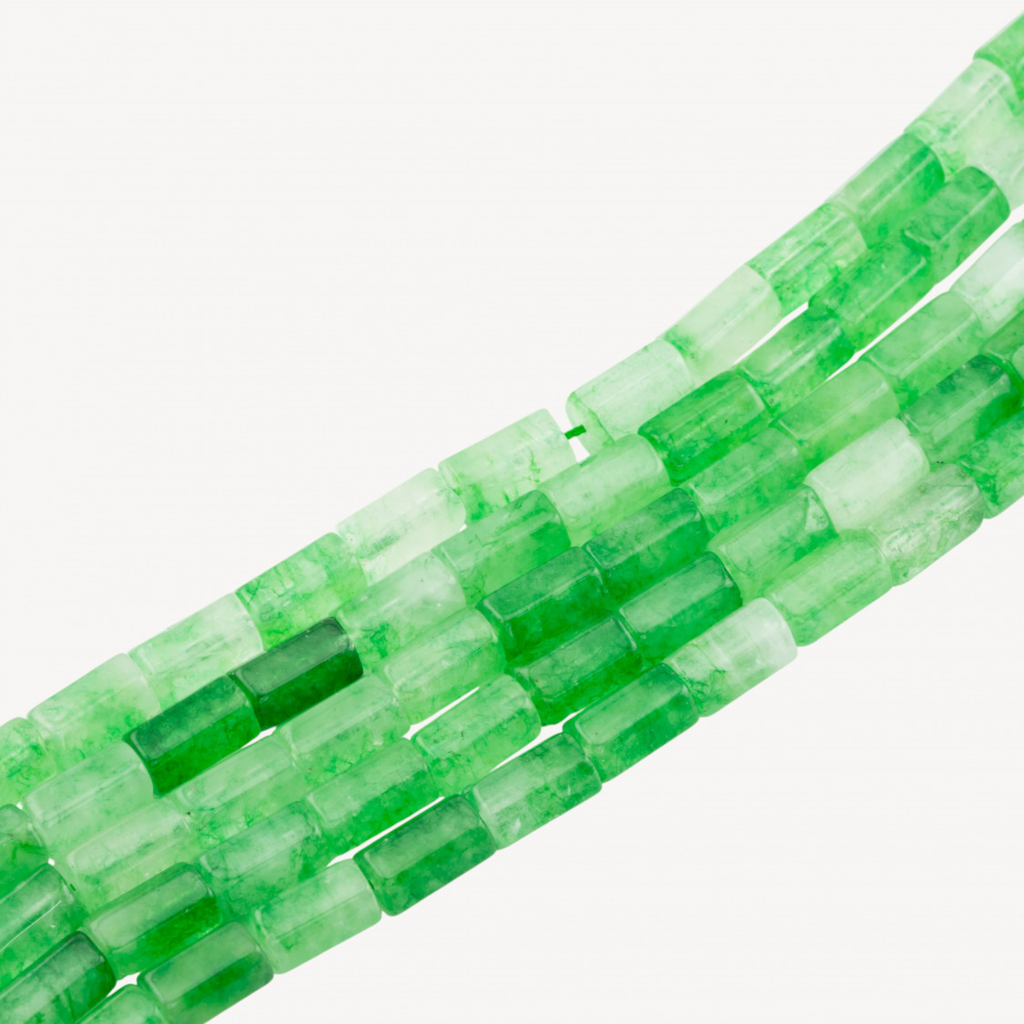 Quarzo Ialino Cilindro Esagonale 9x14mm Verde-QUARTZ | Worldofjewel.com