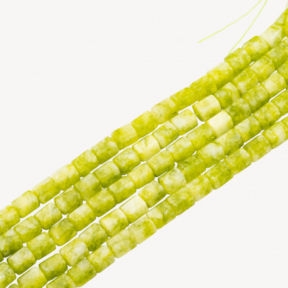 Quarzo Ialino Cilindro Esagono 8x10mm Verde Acido-CUARZO | Worldofjewel.com