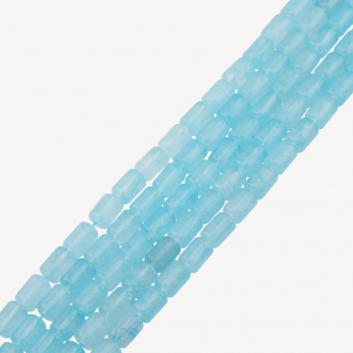 Quarzo Ialino Cilindro Smussato Liscio 8x12mm Azzurro-QUARZO | Worldofjewel.com