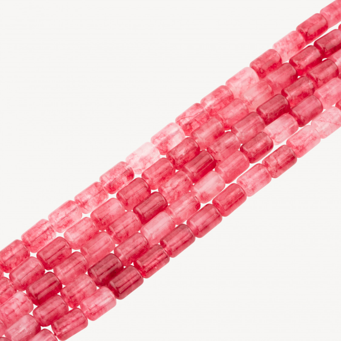 Quarzo Ialino Cilindro Smussato Liscio 8x12mm Rosso-QUARZO | Worldofjewel.com