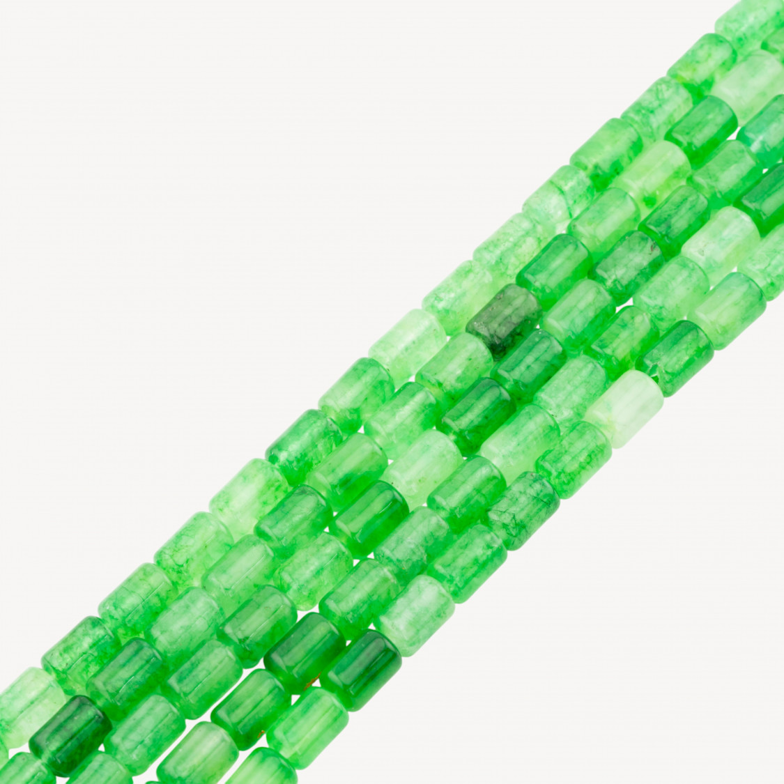 Quarzo Ialino Cilindro Smussato Liscio 8x12mm Verde-QUARZO | Worldofjewel.com