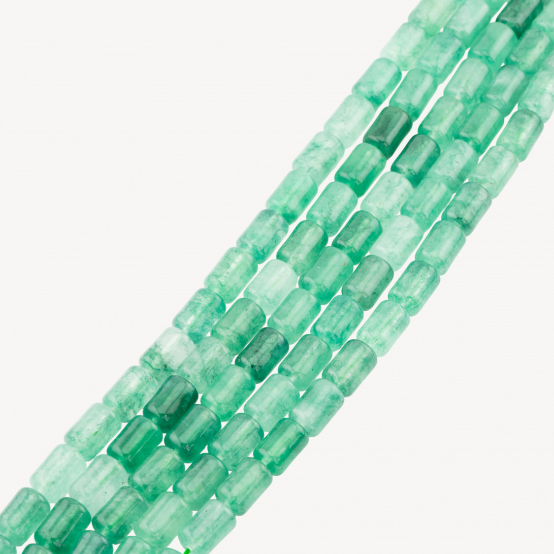 Quarzo Ialino Cilindro Smussato Liscio 8x12mm Verde Menta-QUARZO | Worldofjewel.com