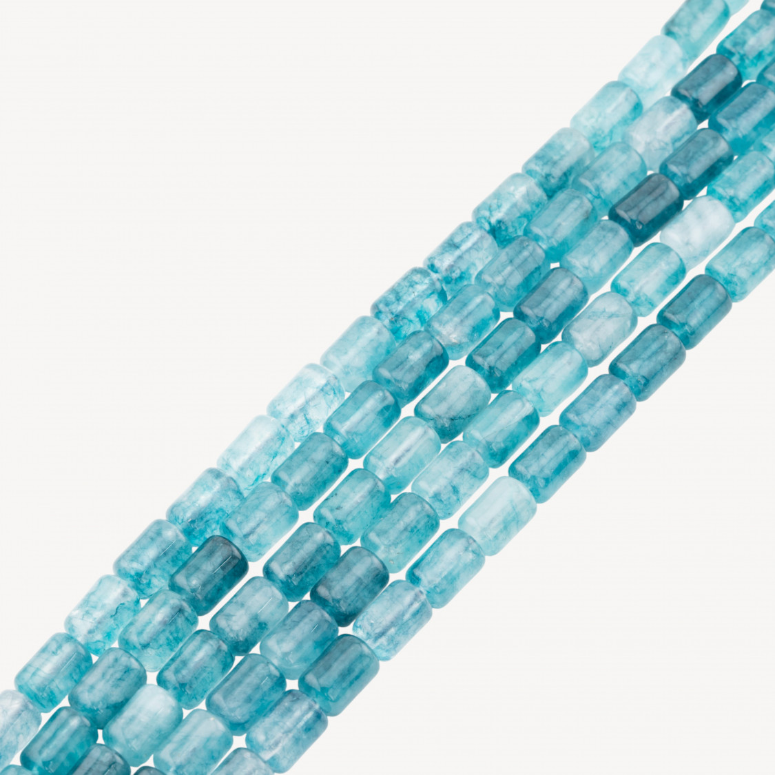 Quarzo Ialino Cilindro Smussato Liscio 8x12mm Verde Petrolio-QUARZO | Worldofjewel.com