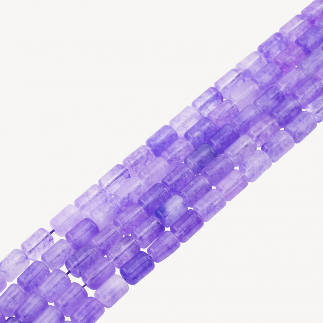 Quarzo Ialino Cilindro Smussato Liscio 8x12mm Viola-QUARTZ | Worldofjewel.com