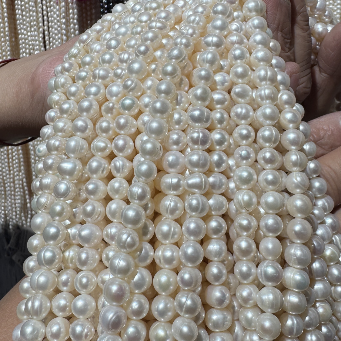 STOCK 20 Fili di Perle di Fiume Coltivate 8mm Lucide LOTTO 5715-STOCK PERLE | Worldofjewel.com