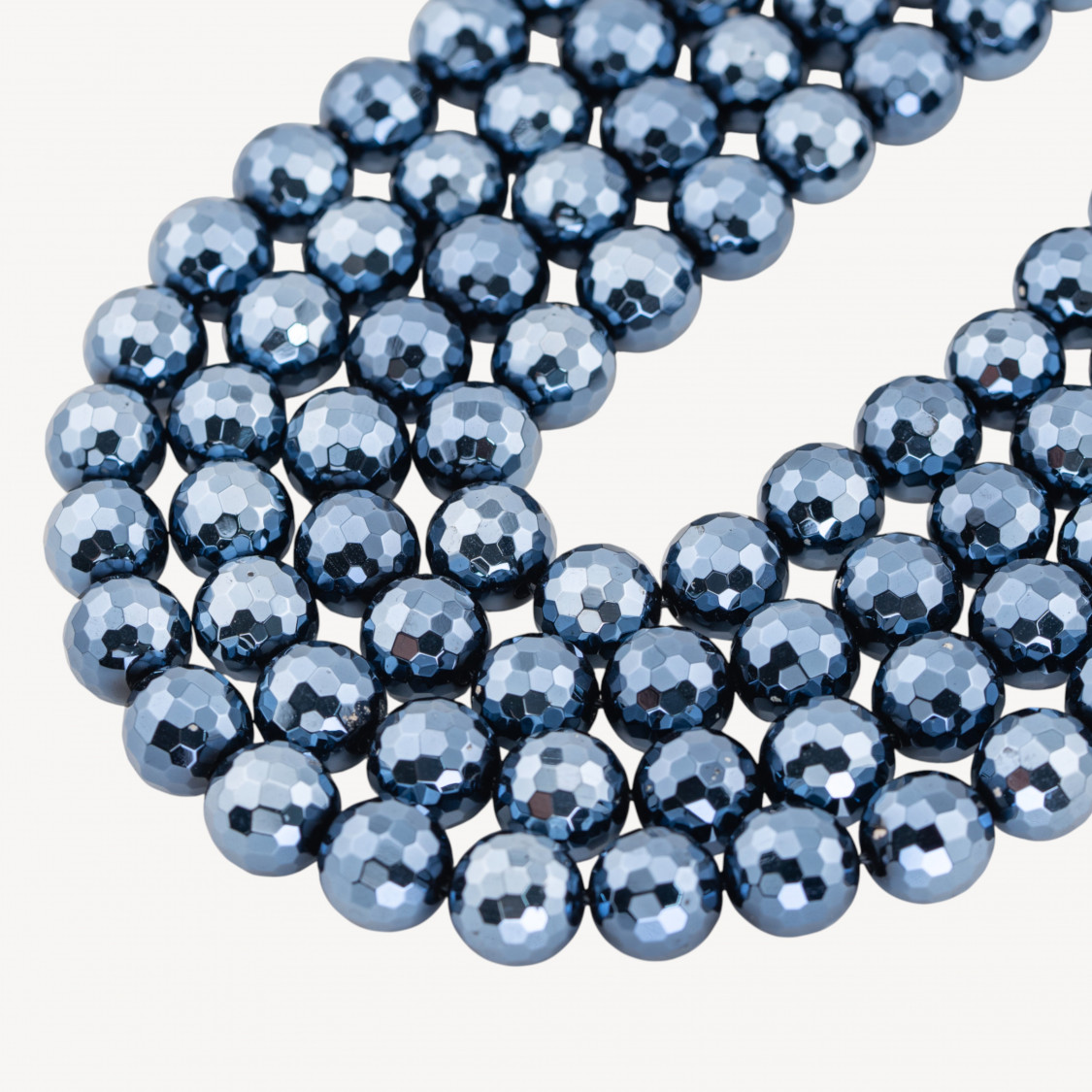 Agata Silver Light Nera Perlina Tonda Sfaccettata 12mm-AGATA | Worldofjewel.com