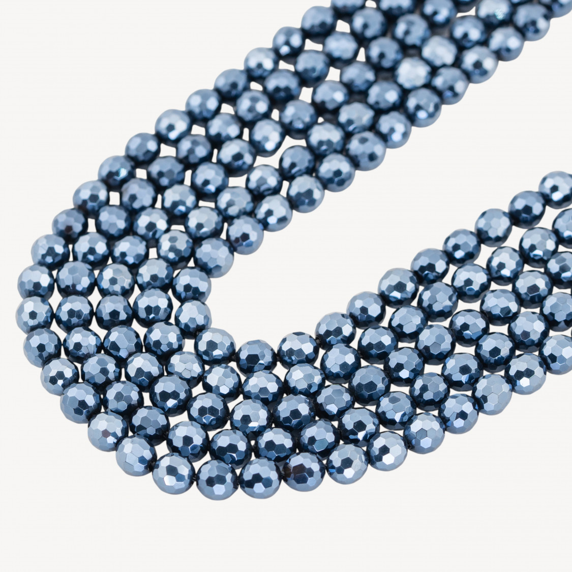 Agata Silver Light Nera Perlina Tonda Sfaccettata 6mm-AGATA | Worldofjewel.com