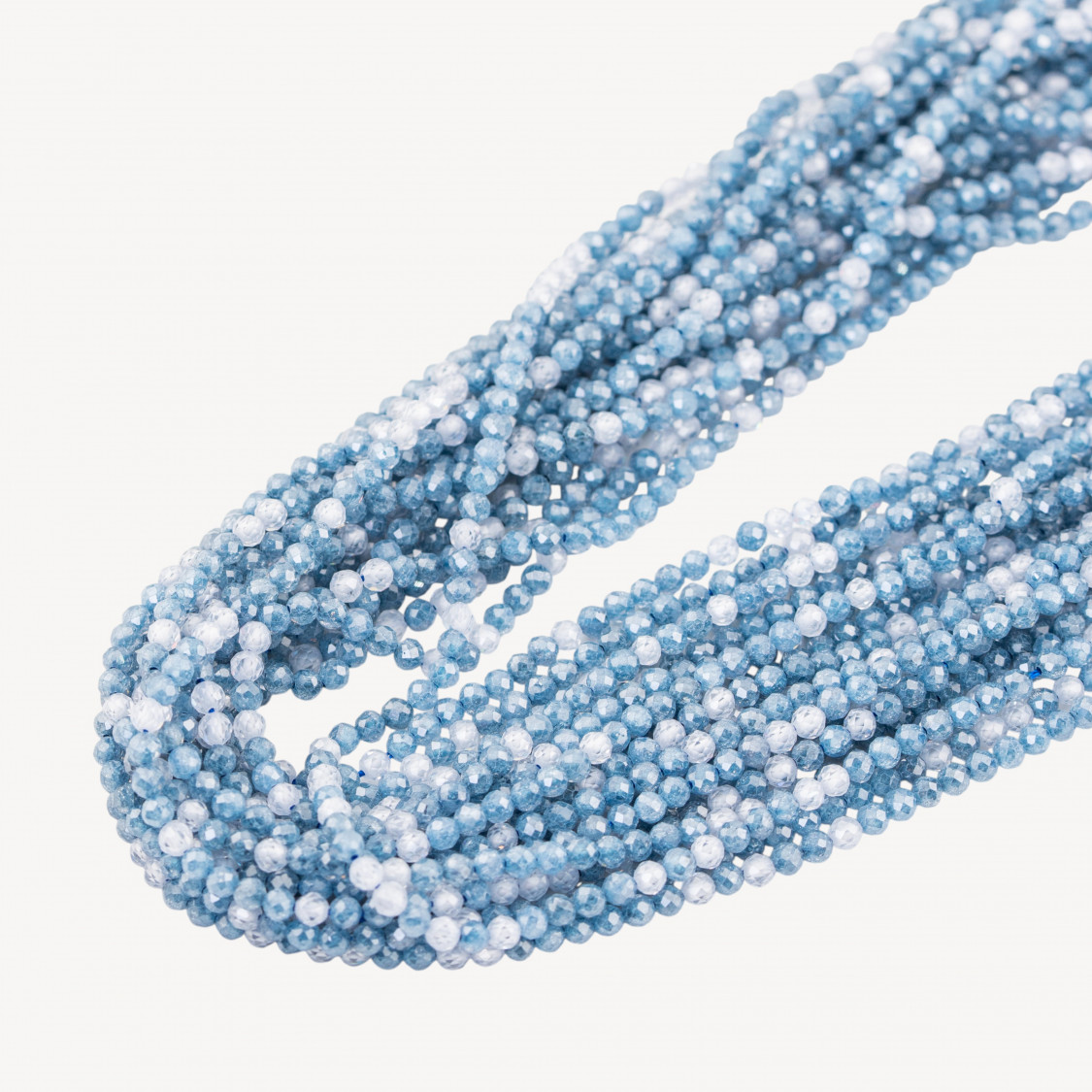 Zirconi Perline Sfaccettate Multicolor 3mm -15 Ghiaccio Bianco e Blu-MICRO PERLINE DI ZIRCONI 3MM PER COLLANE E BRACCIALI | Worldofjewel.com
