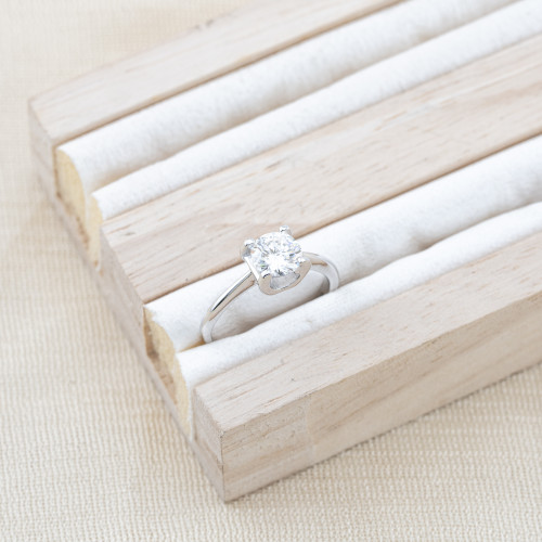 Anello In Argento 925 e Moissanite MOD.0080