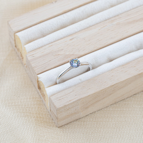 Anello In Argento 925 e Moissanite Rainbow Cut MOD.1070