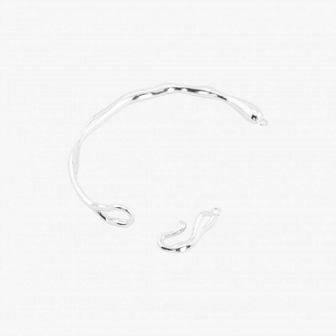 Base Per Bracciale Di Argento 925 1pz Rodiato-BASI PER ORECCHINI CASTONE | Worldofjewel.com