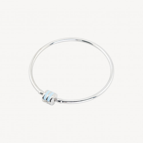 Bracciale Di Argento 925 Collezione Flora Tubolare 1 pz Fasce Celesti