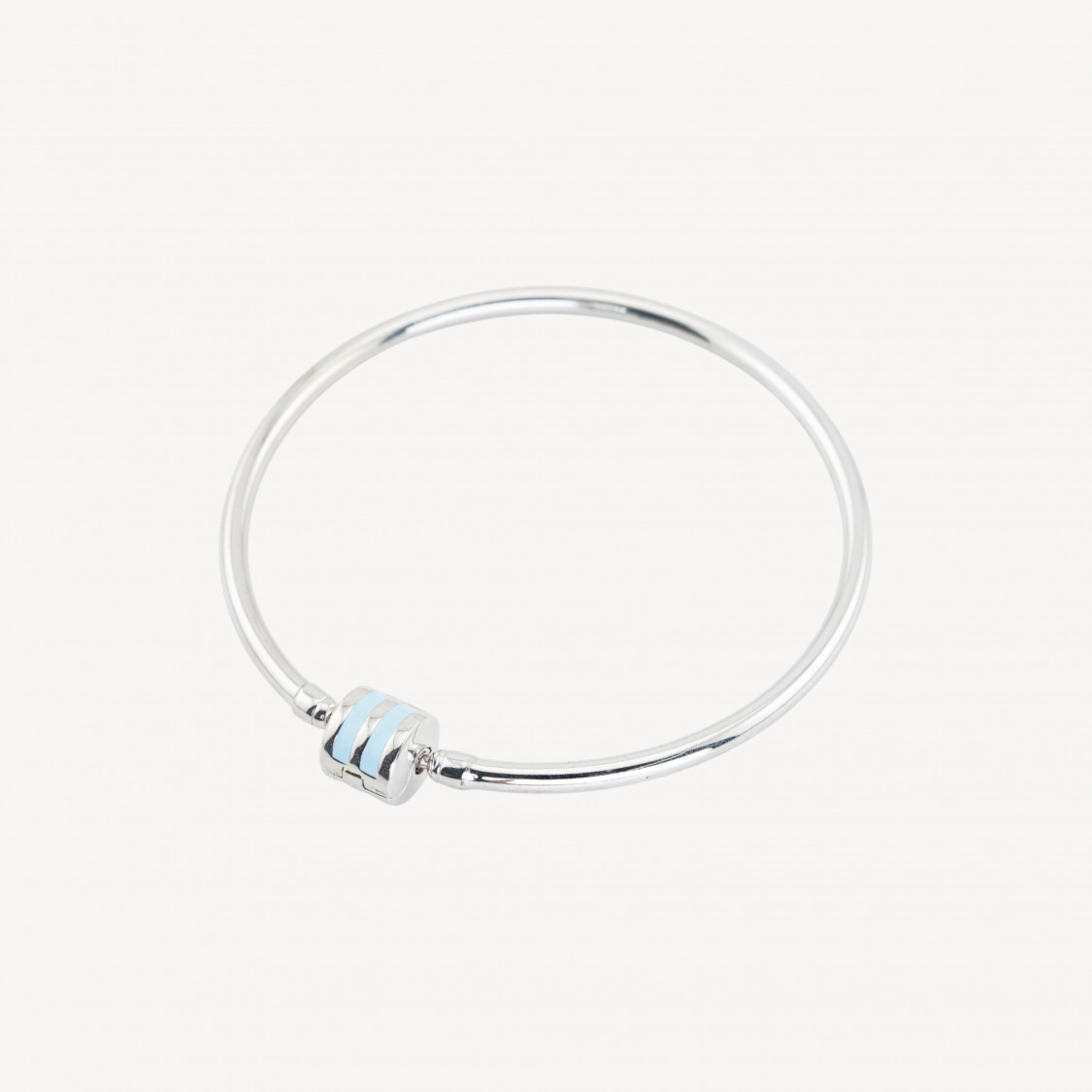 Bracciale Di Argento 925 Collezione Flora Tubolare 1 pz Fasce Celesti-COLLEZIONE FLORA | Worldofjewel.com