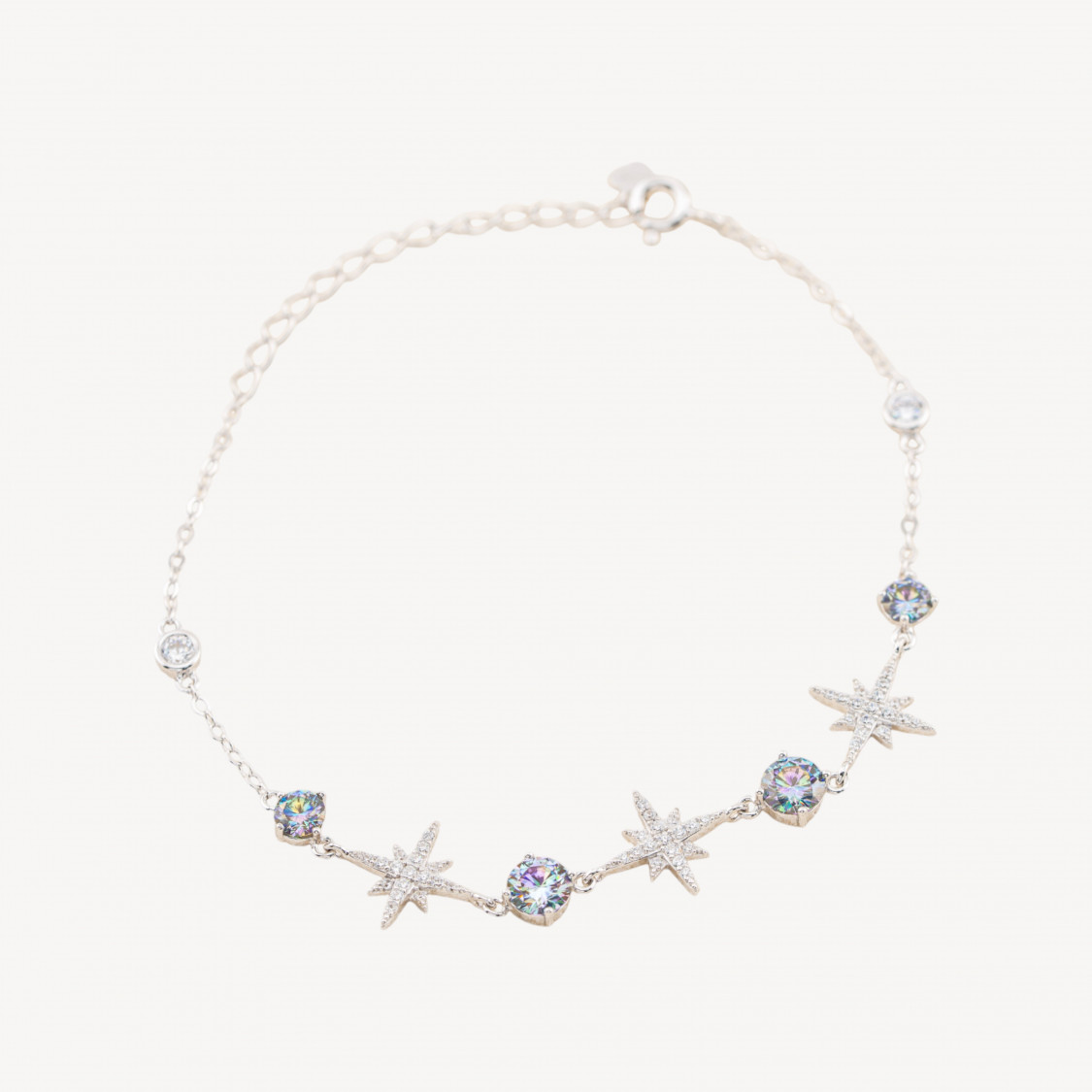Bracciali In Argento 925 E Moissanite Rainbow Cut MOD.0134-BRACCIALI CON MOISSANITE E ARGENTO 925 | Worldofjewel.com