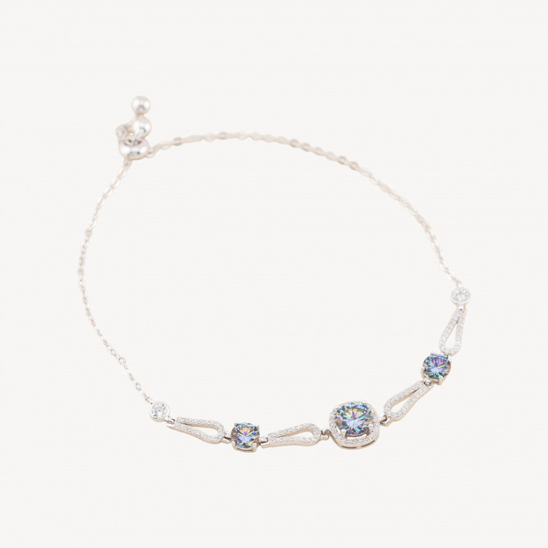 Bracciali In Argento 925 E Moissanite Rainbow Cut MOD.0263-BRACCIALI CON MOISSANITE E ARGENTO 925 | Worldofjewel.com