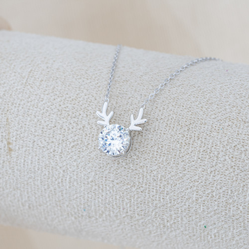 Collana In Argento 925 e Moissanite MOD.3890 Pendente con Rami