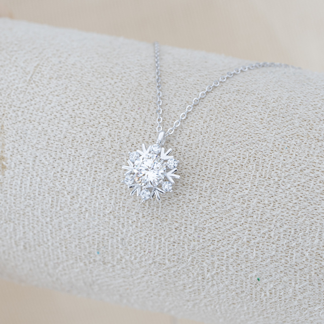 Collana In Argento 925 e Moissanite MOD.4400 Pendente con Fiocco di Neve-COLLANE IN MOISSANITE E ARGENTO 925 | Worldofjewel.com