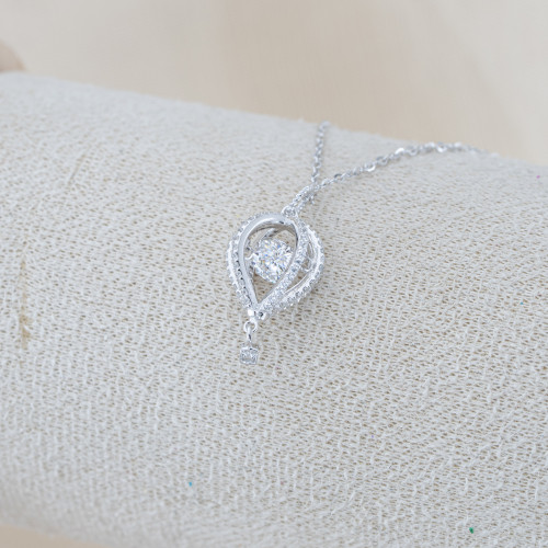 Collana In Argento 925 e Moissanite MOD.5940 Pendente con Mongolfiera