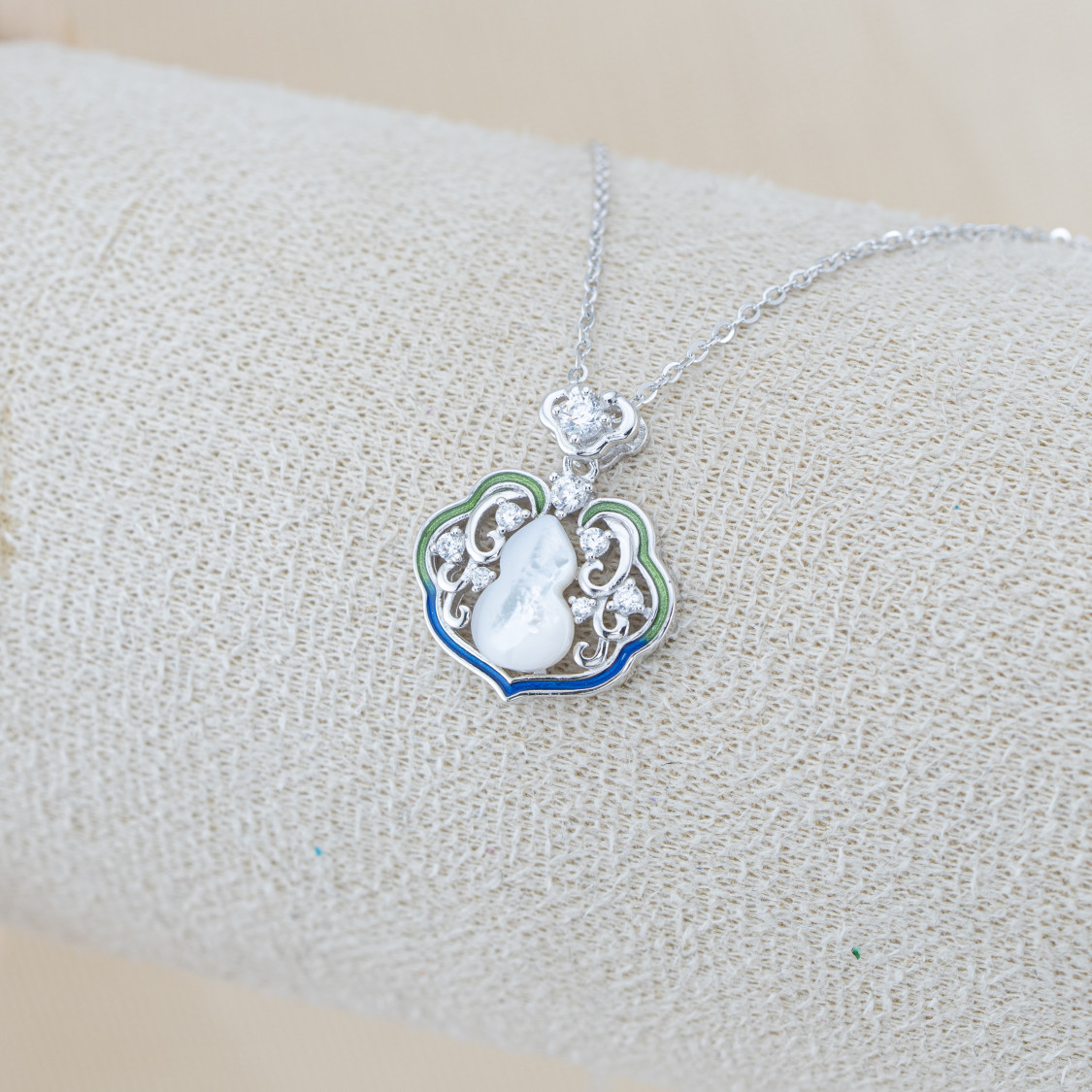 Collana In Argento 925 e Moissanite MOD.8776 Pendente con Zucca Cinese-COLLANE IN MOISSANITE E ARGENTO 925 | Worldofjewel.com