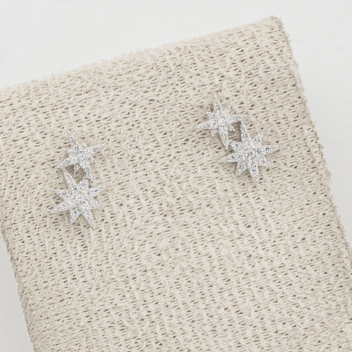 Orecchini In Argento 925 Coppia di Stelle