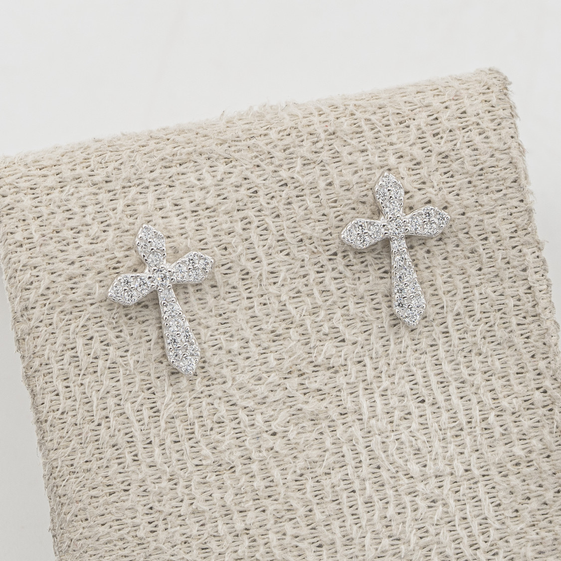 Orecchini In Argento 925 Croce-ORECCHINI CON MOISSANITE E ARGENTO 925 | Worldofjewel.com