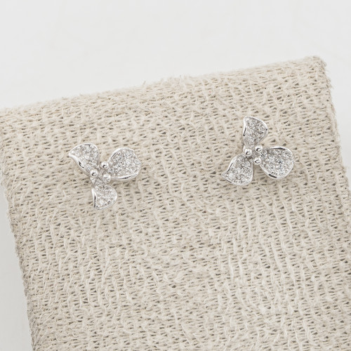 Orecchini In Argento 925 Fiori a Tre Petali