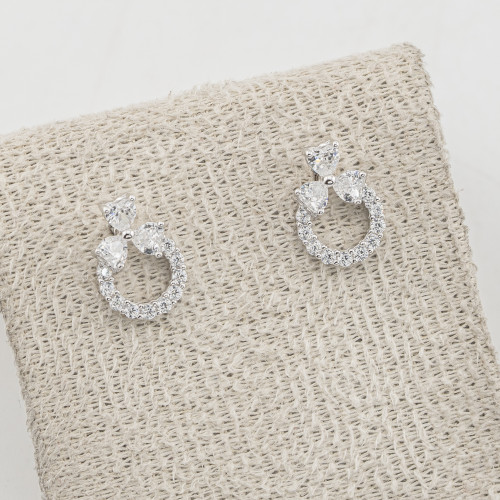 Orecchini In Argento 925 Ghirlanda con Tre Petali