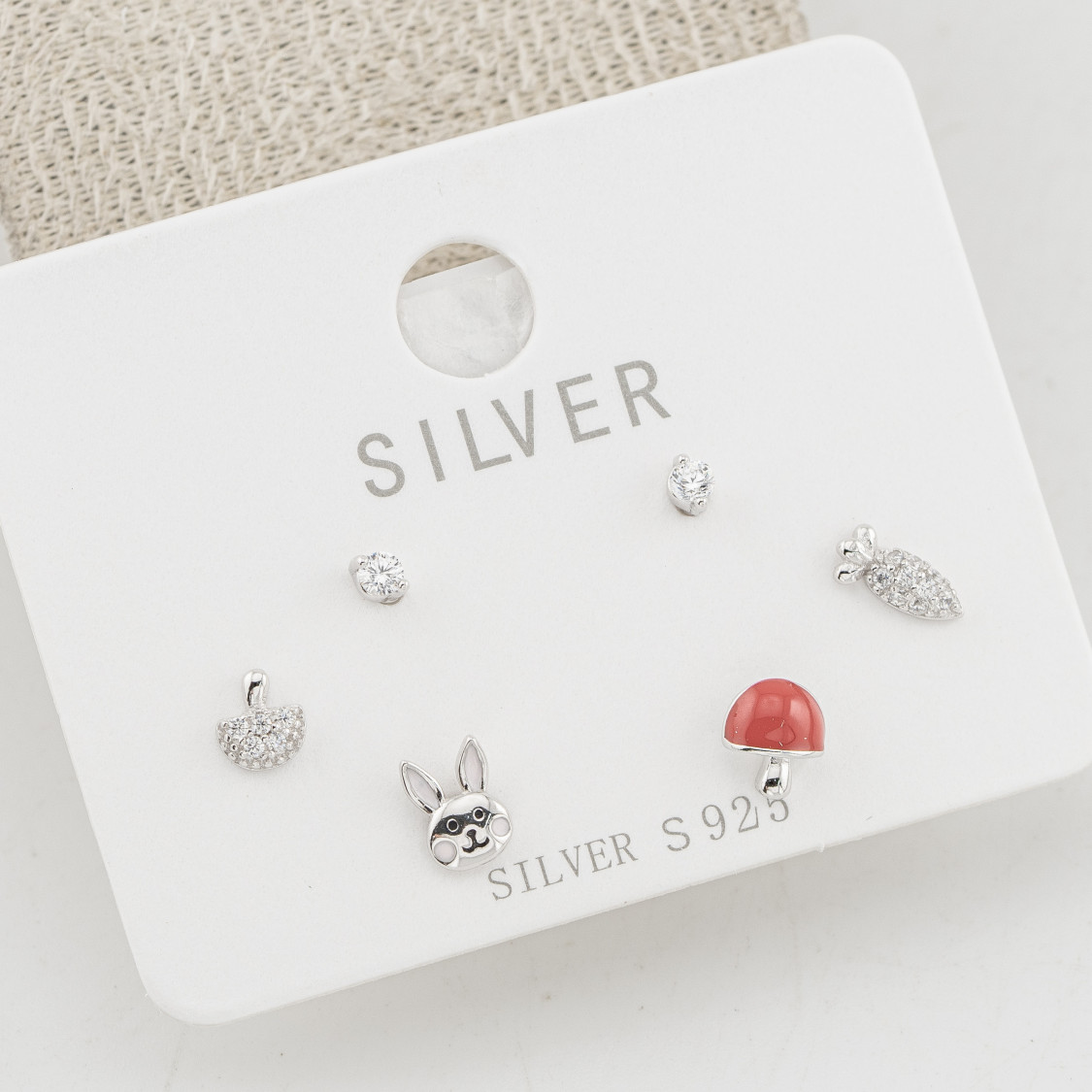 Orecchini In Argento 925 Tre Coppie con Collezione Bosco-ORECCHINI CON MOISSANITE E ARGENTO 925 | Worldofjewel.com