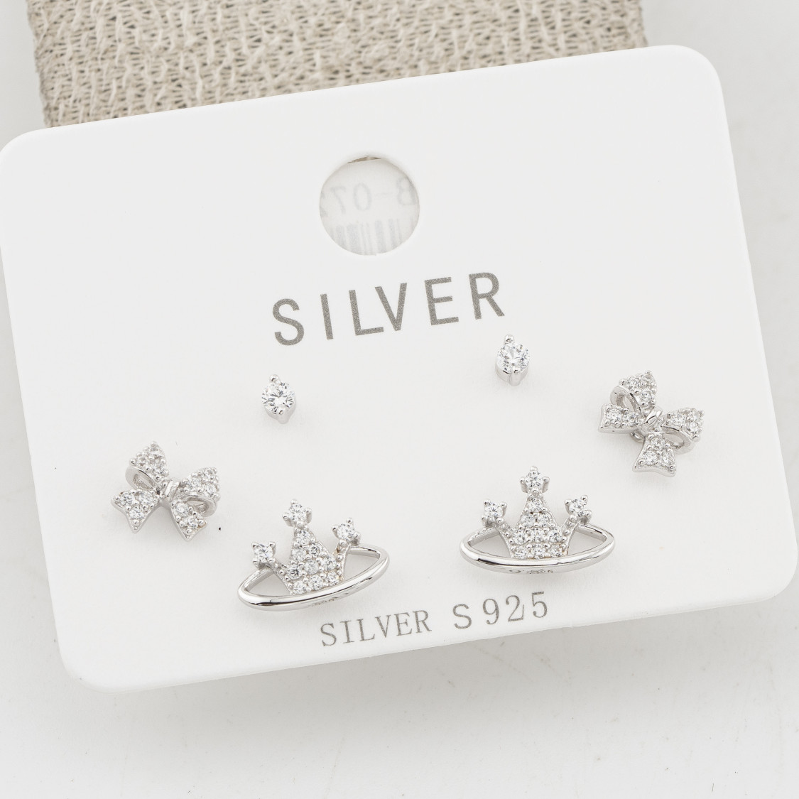 Orecchini In Argento 925 Tre Coppie con Collezione Princess-ORECCHINI CON MOISSANITE E ARGENTO 925 | Worldofjewel.com