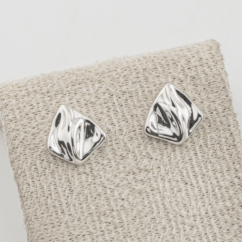 Orecchini In Argento 925 Ventaglio Irregolare Liscio