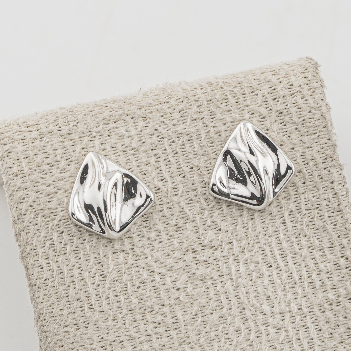 Orecchini In Argento 925 Ventaglio Irregolare Liscio-PENDIENTES DE MOISSANITA Y PLATA 925 | Worldofjewel.com