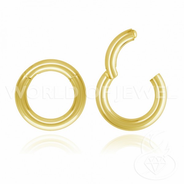 Chiusura Di Argento 925 Gancio A Ciambella Con Chiusura Invisibile 16mm 2pz Dorato