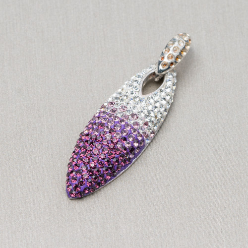 Ciondolo Pendente Di Argento 925 Con Strass Pave