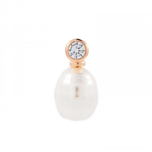 Lampe suspendue en argent 925 avec perles baroques majorquines 12x23mm