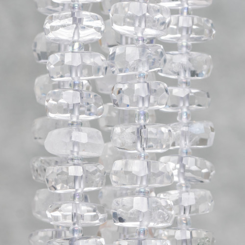 Rondelle Cristal de Roche Irrégulier Facetté 11-13mm