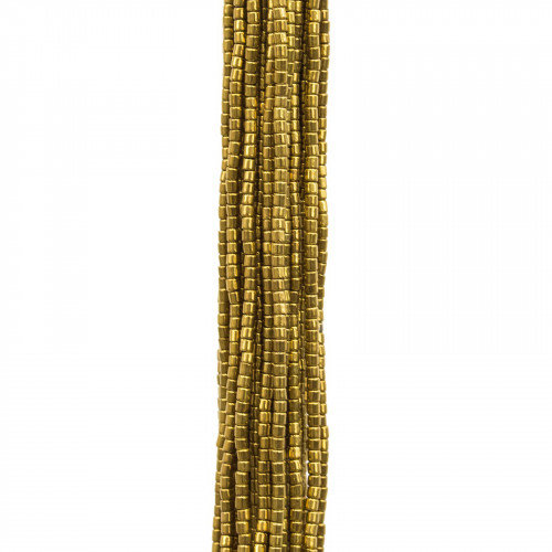 Hematite Cylinder 1.5x1.5mm Golden