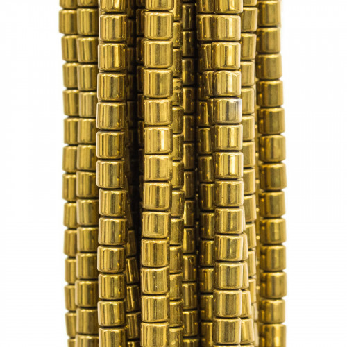 Hematite Cylinder 3x3mm Golden