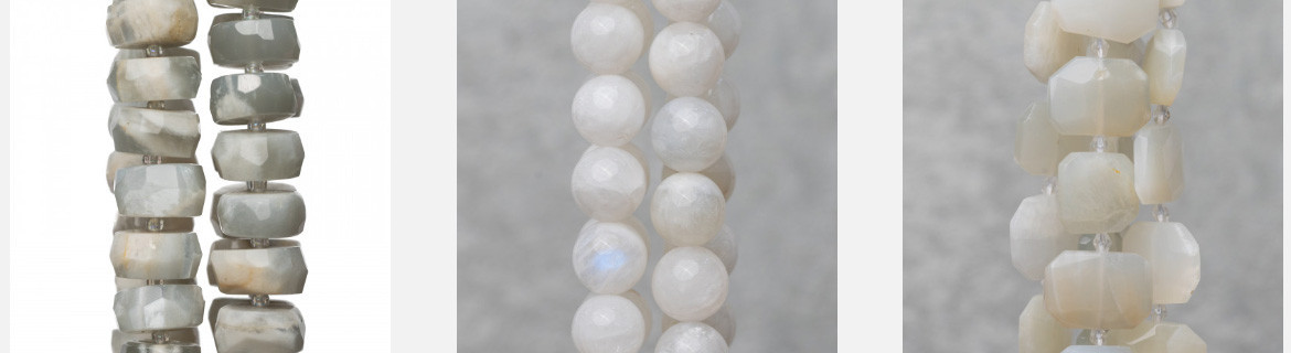 Piedra lunar blanca natural para crear joyas en varias formas