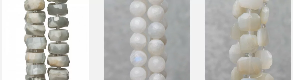 Natural White Moonstone to create jewels in various shapes