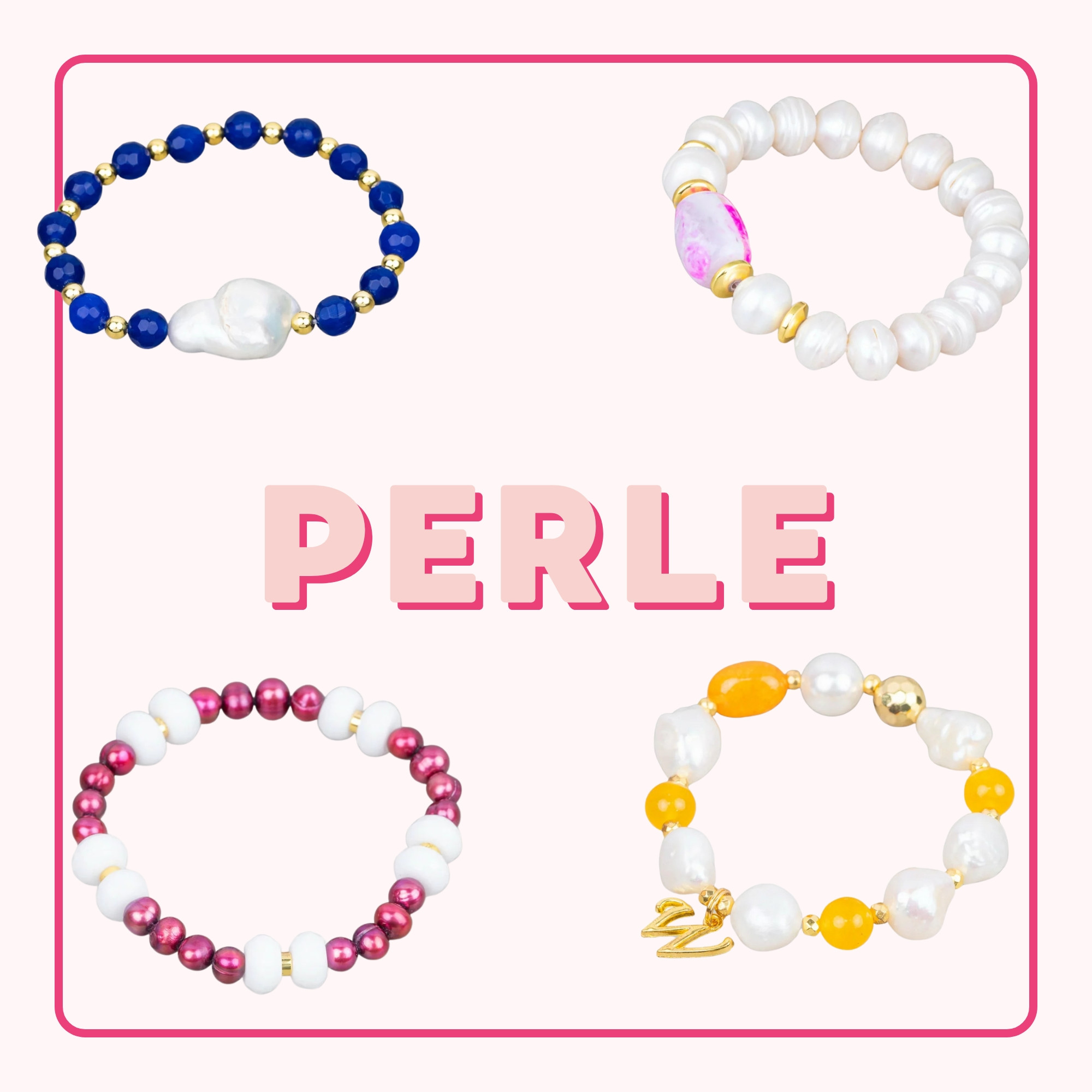 BRACCIALI DI PIETRE E PERLE